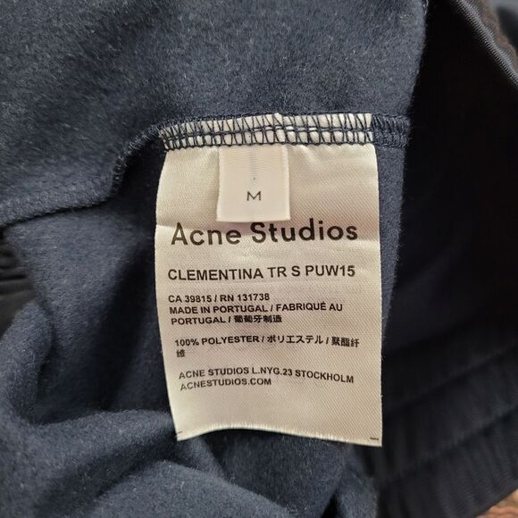 Acne Studios Clementina Pencil Skirt Size M in Dark Navy Elastic Waist Fleece - Picture 5 of 9